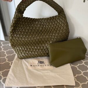 Olive Green Woven Women's Bag Set
